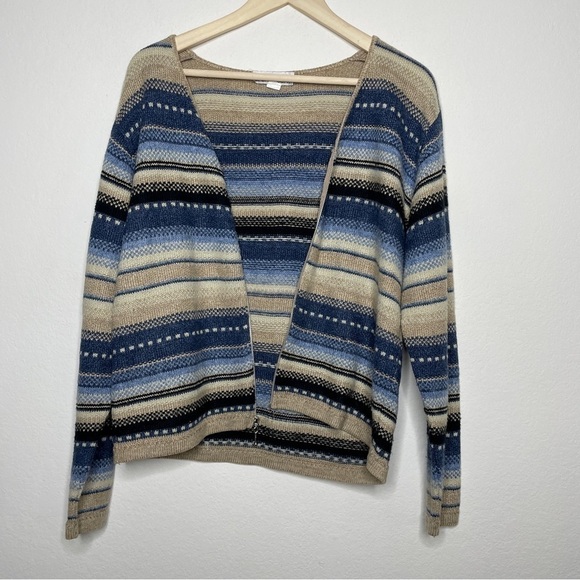 Dress Barn Blue and Tan Boho Y2K Zip Up Cardigan - Picture 3 of 6